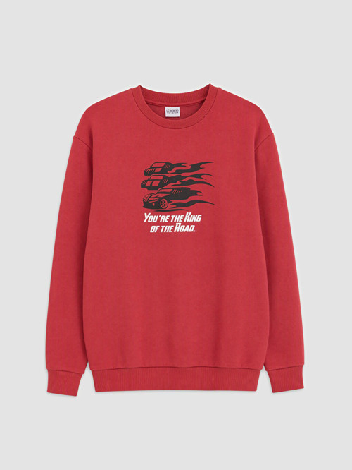 LC WAIKIKI Pembe Baskılı Erkek Çocuk Sweatshirt