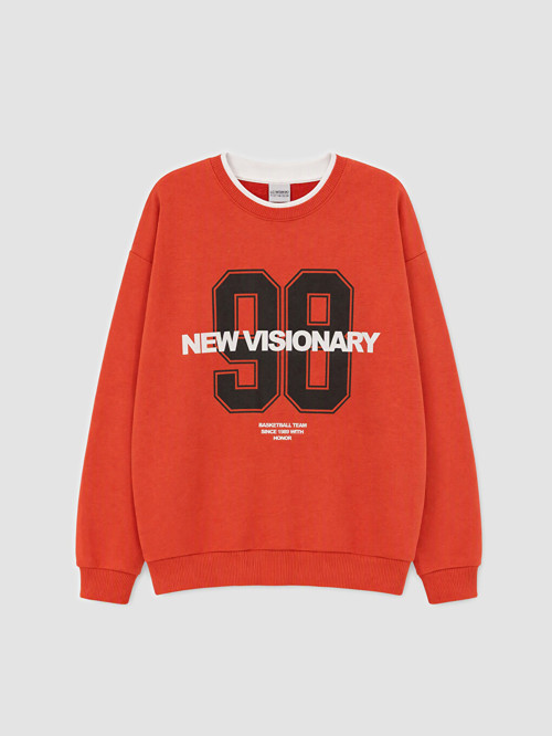 LCW Kids Turuncu Baskılı Erkek Çocuk Sweatshirt