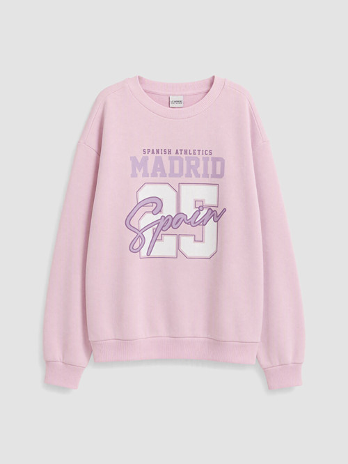 LCW Kids Pembe Baskılı Kız Çocuk Sweatshirt