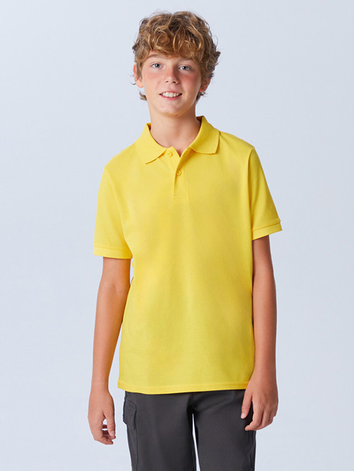 LCW Kids Sarı Polo Yaka Erkek Çocuk Tişört