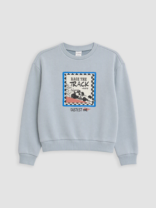 LC WAIKIKI Yeşil Bisiklet Yaka Erkek Çocuk Sweatshirt