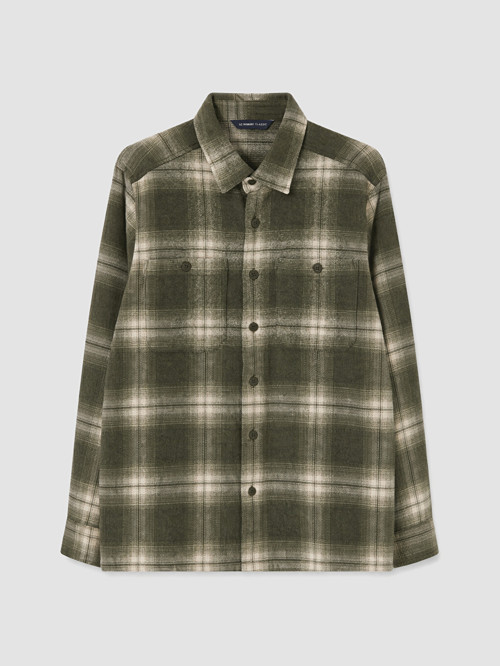 LCWAIKIKI Classic Yeşil Ekose Gabardin Erkek Gömlek