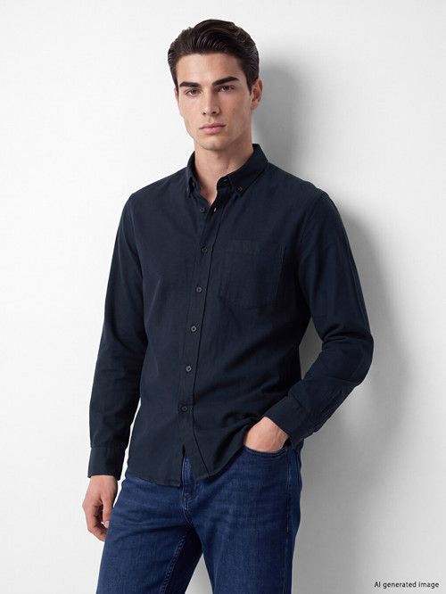 LCWAIKIKI Classic Lacivert Regular Fit Oxford Erkek Gömlek