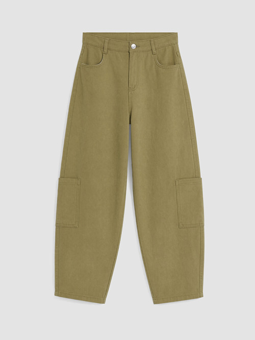 LCW Kids Yeşil Kız Çocuk Gabardin Kargo Pantolon