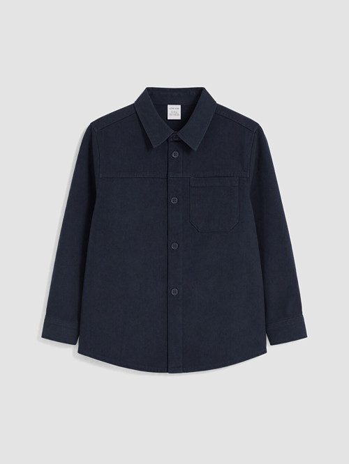 LCW Kids Lacivert Gabardin Erkek Çocuk Gömlek