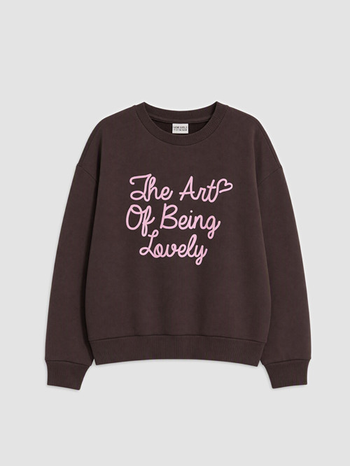 LCW Kids Mürdüm Baskılı Kız Çocuk Sweatshirt