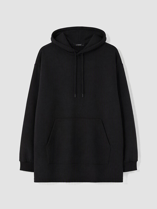 LCW Curve Siyah Büyük Beden Kadın Hoodie