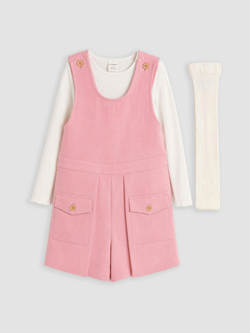 LCW Kids Pembe Kız Çocuk Şortlu Salopet Ve Tişört