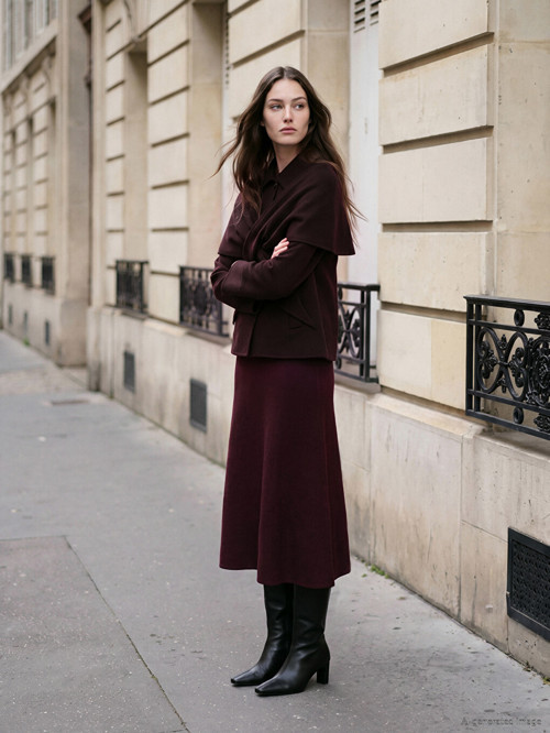 LCW Modest Bordo Beli Lastikli A Kesim Triko Etek
