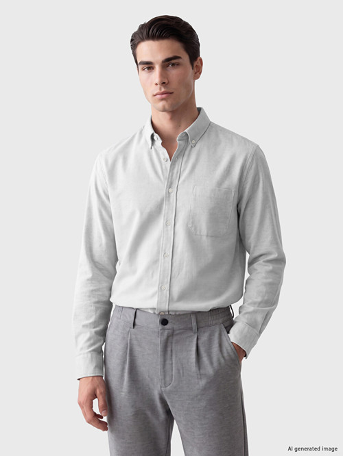 LCWAIKIKI Classic Gri Regular Fit Erkek Gömlek