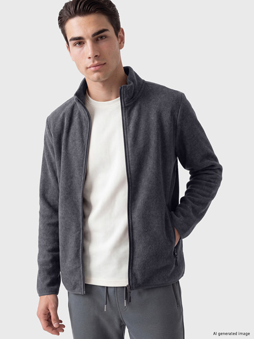 LCWAIKIKI Classic Gri Dik Yaka Erkek Polar Fermuarlı Sweatshirt