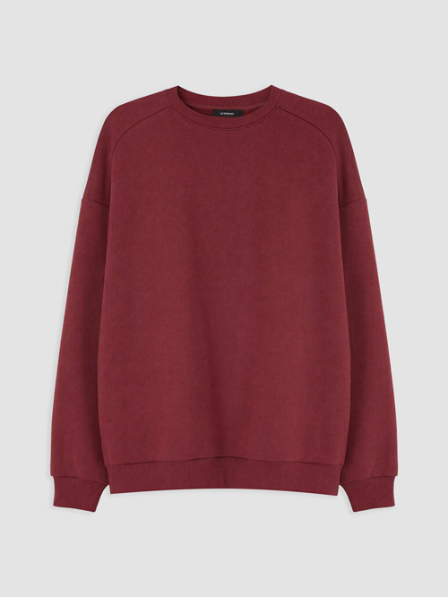 LC WAIKIKI Bordo Oversize Kadın Kalın Sweatshirt