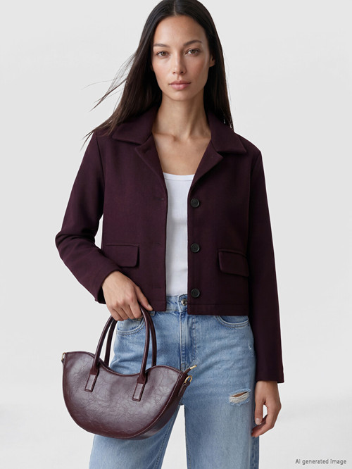 LCW EVERYDAY Bordo Kadın Kaşe Ceket