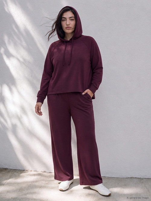 LCW Petite Bordo Soft Touch Kadın Eşofman Altı
