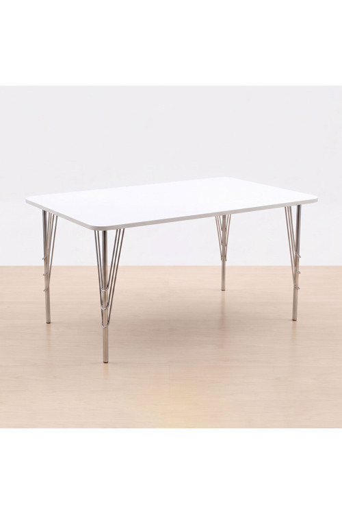 Beyaz Renk Metal Ayaklı Masa 119x89x74 cm | 6-8 Kişilik Yemek Masası, Balkon Masası, Çalışma Masası ve Bilgisayar Masası