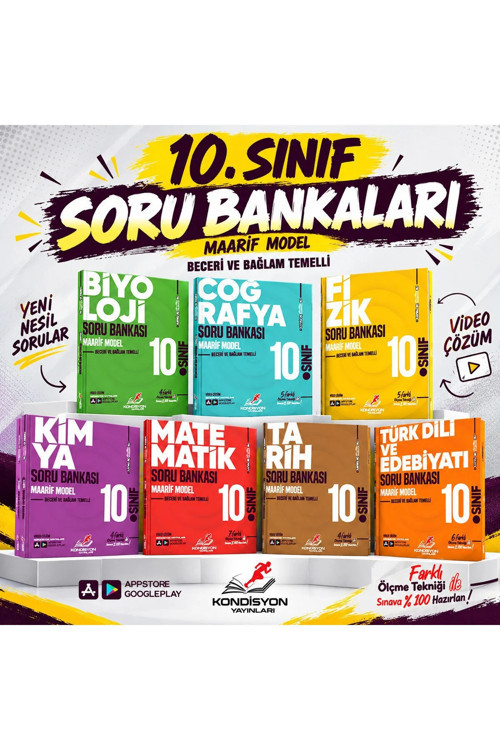 Kondisyon Virtüöz 10. Sınıf Soru Bankası Seti - Yeni Maarif Model - 7 Kitap