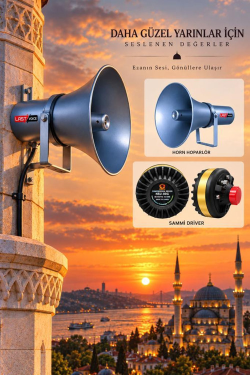 NSU-80H Hornlu Cami Ünit Ezan Minare Hoparlörü 80 Watt 16 Ohm