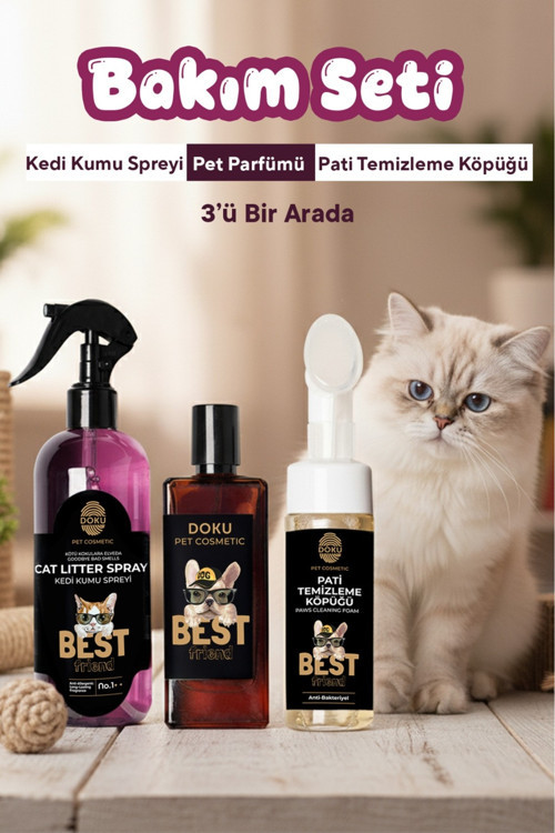 Pet Kedi Ve Köpek (Pati Temizleme Köpüğü-Parfüm-Kedi Kumu Spreyi) Avantaj Paketi