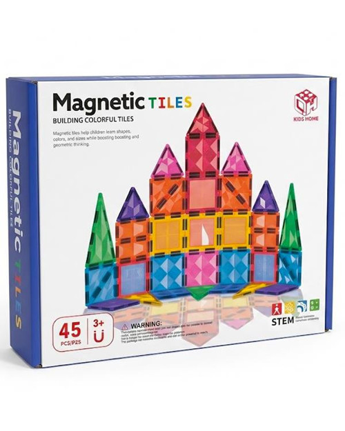 KZL Kids Home Renkli Manyetik Yapı Blokları Seti 7.5 cm 45 Parça 188M32