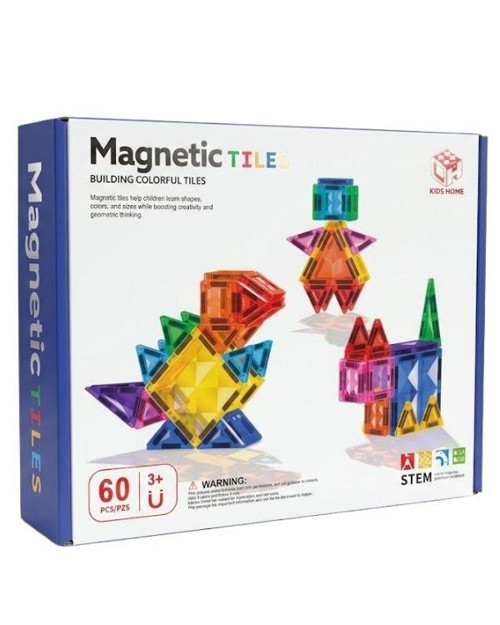 KZL Kids Home Renkli Manyetik Yapı Blokları Seti 7.5 cm 60 Parça 188M43