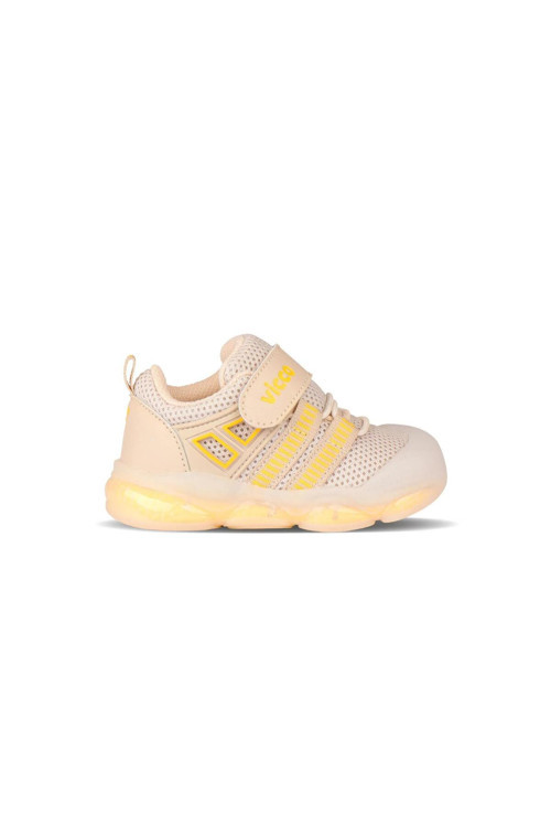 Orante Ortopedik Unisex Bebek Bej Işıklı Sneaker