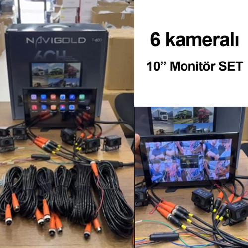 T-600 6 Kameralı 10.1 İnç Akıllı Monitör Kayıt Seti (Ağır Vasıta ve Filo Uyumlu)