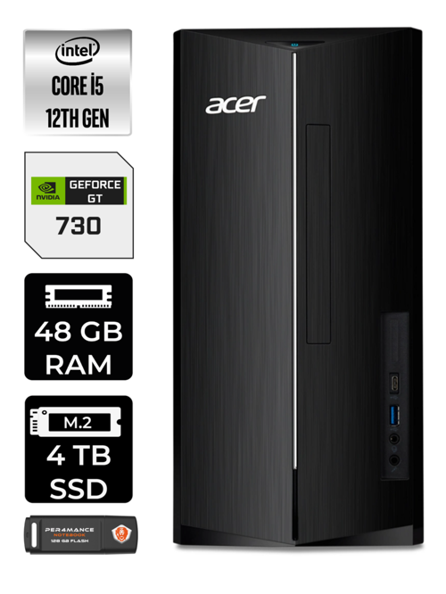 Aspire i5 12400 48GB RAM 4TB SSD GT730/2GB W11HOME DT.BHUEM.005 MASAÜSTÜ PC & PER4 BELLEK