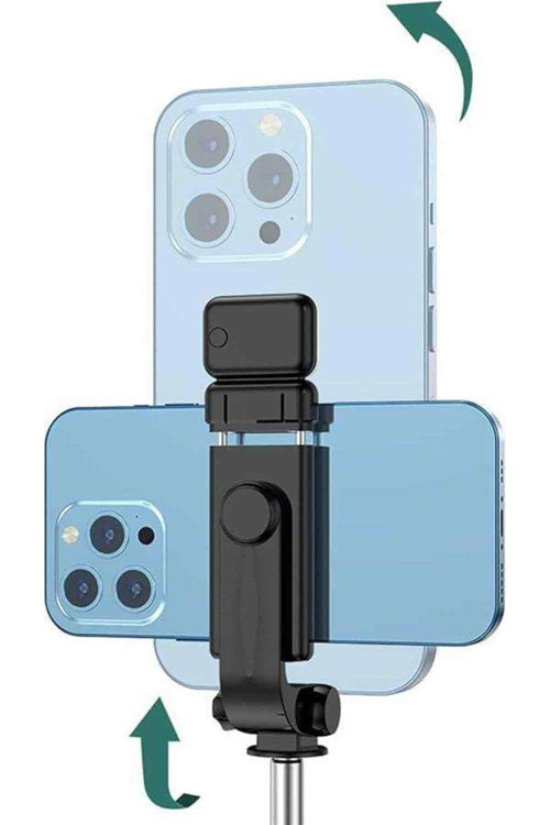 Tripod Selfie Çubuğu Bluetooth Kumandalı Kablosuz Led Işıklı
