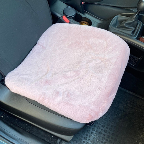 Yumuşak Tüylü Peluş Serme Oto Koltuk Koruyucu Minder Ön Tekli Fuşya Pembe
