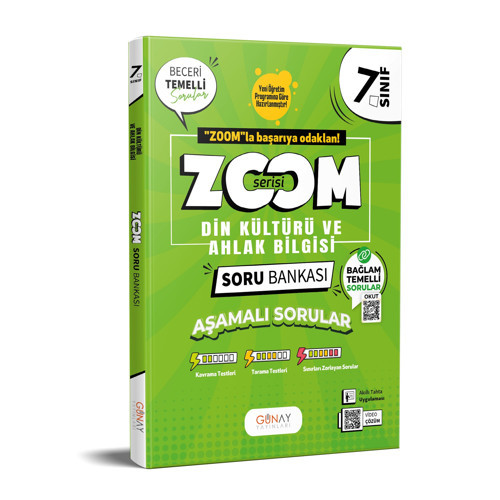 7. Sınıf Zoom Serisi Din Kültürü ve Ahlak Bilgisi Soru Bankası Günay Yayınları