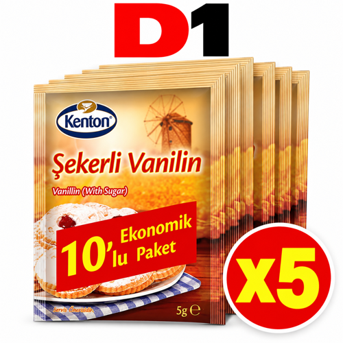 KENTON ŞEKERLİ VANİLİN 10 LU (5 Adet)