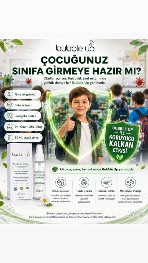 Bubble Up Probiyotik Destekli Alerji Karşıtı Araç İçi Sprey 50 ml