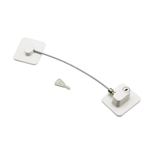 BEYAZ PLAKA HALATLI EMNİYET KİLİT 5X6CM YAPIŞKANLI MONTAJ=2PCS PLAKA HALAT=18.8CM (5691)