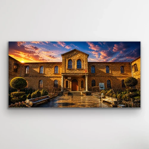 Tarihi Yozgat Lisesi Kanvas Tablo 60X120 CM