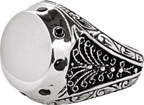 Zirkon Taşlı Telkari İşlemeli Erkek Yüzüğü 210040462G11Y