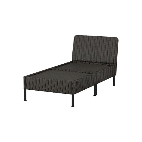 Bahçe Uzanma Koltuğu, Koyu Gri, 80 cm, Mindersiz, 1+1 Kişilik