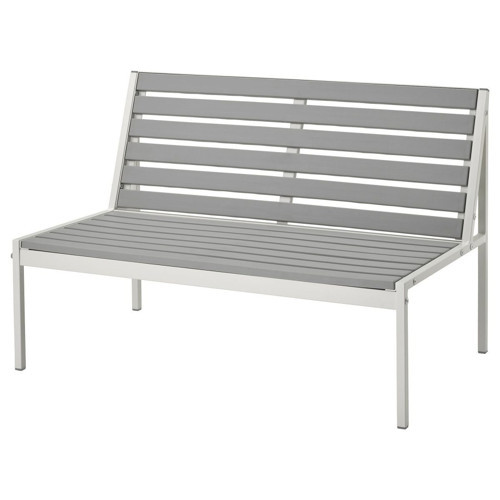 Bahçe Bankı, Beyaz-Gri, 100x59x67 cm, Mindersiz