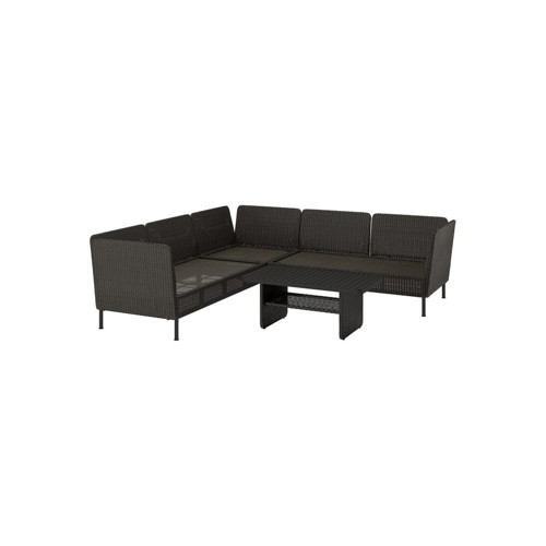 Bahçe Köşe Oturma Grubu, Koyu Gri, Mindersiz, 2+2 Kişilik