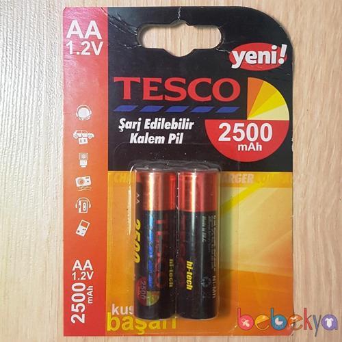 Şarj Edilebilir Normal Kalem Pil 2 Adet AA 2500 mAh Şarj Edilebilir AA Şarjlı Kalem Pil