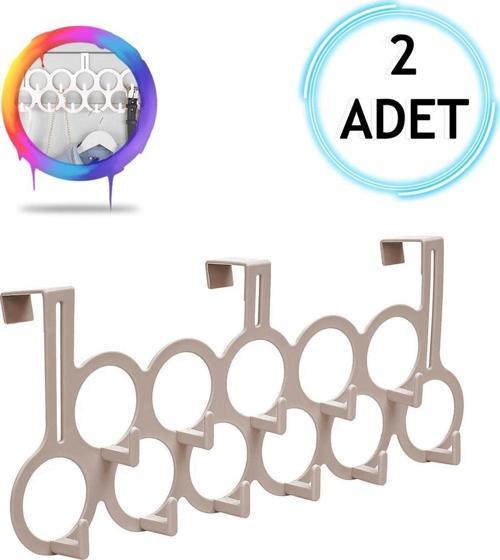 2 Adet Kahverengi Gondol Kapı Arkası Askılık - Çok Amaçlı Kapı Arkası Askılığı