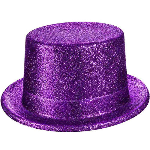 Mor Simli Glitter Silindir Parti Şapkası