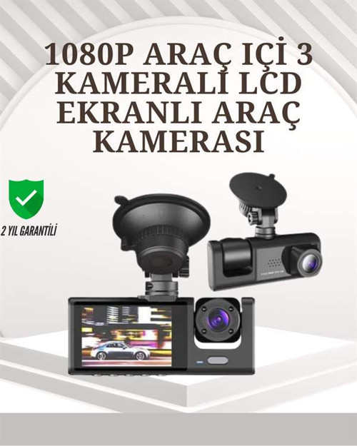 TA-01 1080P Ön 720P Arka ve İç Kamera Sistemli DVR