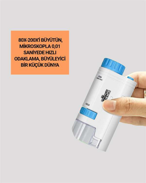 ABS Gövdeli Öğrenci ve Hobi Mikroskobu – Mavi Renk Yeni Nesil