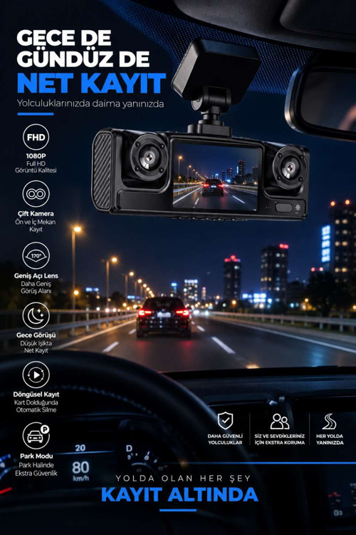 Full HD 1080P Döngüsel Kayıtlı Araç Kamerası