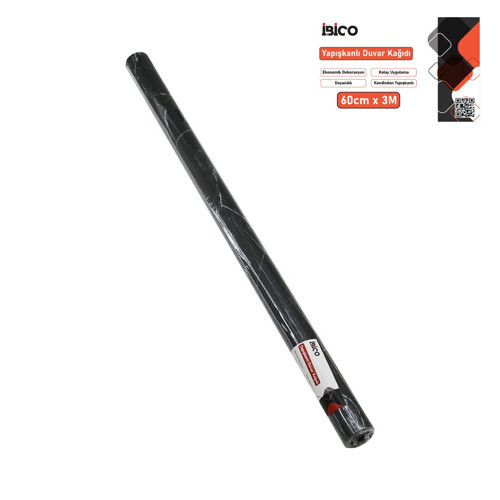 3MT X 60CM SİYAH MERMER DESENLİ TEZGAH ÜSTÜ FOLYO STİCKER - DUVAR KAĞIT KENDİNDEN YAPIŞKANLI - EKO D
