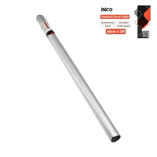 2MT X 60CM ALÜMİNYUM GÜMÜŞ TEZGAH ÜSTÜ FOLYO STİCKER - DUVAR KAĞIT KENDİNDEN YAPIŞKANLI - EKO DEKORA