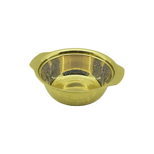 23CM GOLD PASLANMAZ METAL SEPET SÜZGEÇ KENDİNDEN KULPLU (5691)