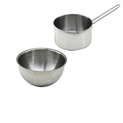 2PCS SET PASLANMAZ ÇELİK CHEFF SÜTLÜK - SOSLUK=14CM - DERİN KAP=17CM (5691)