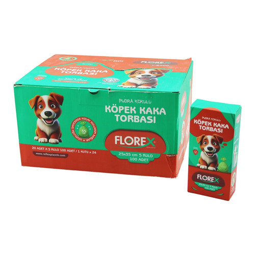 2400 ADET = 1 KOLİ KÖPEK - EVCİL HAYVAN KAKA TORBASI PUDRA KOKULU - 25X35CM (5691)