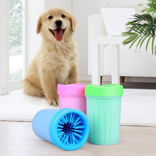 Silikon Jel Fırçalı Kedi Köpek Pati Ayak Yıkama Temizleme Kovası (Küçük) (5691)